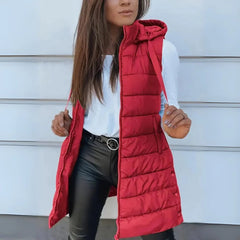Women's Hooded Sleeveless Puffer Vest Lightweight Layering Stylish Casual