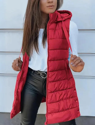 Women's Hooded Sleeveless Puffer Vest Lightweight Layering Stylish Casual