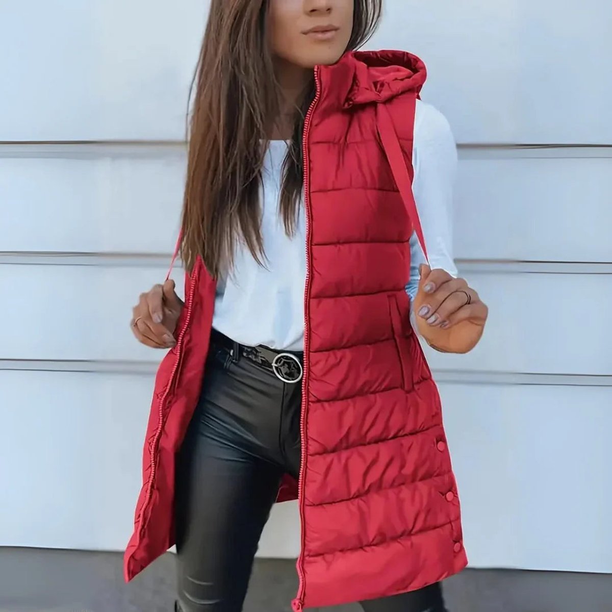 Women's Hooded Sleeveless Puffer Vest Lightweight Layering Stylish Casual