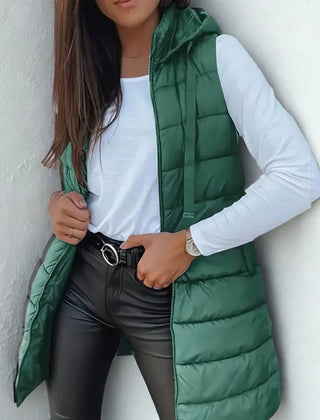 Women's Hooded Sleeveless Puffer Vest Lightweight Layering Stylish Casual