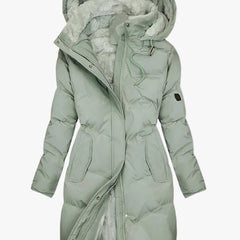 Women's Quilted Puffer Jacket Faux Fur Hooded Warm Stylish Layering