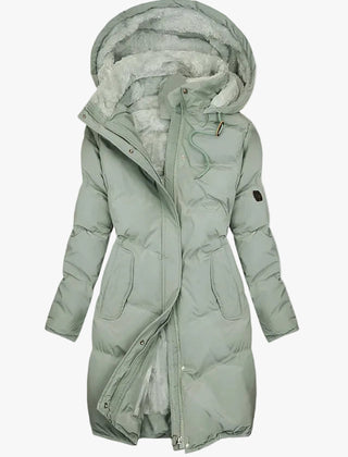 Women's Quilted Puffer Jacket Faux Fur Hooded Warm Stylish Layering