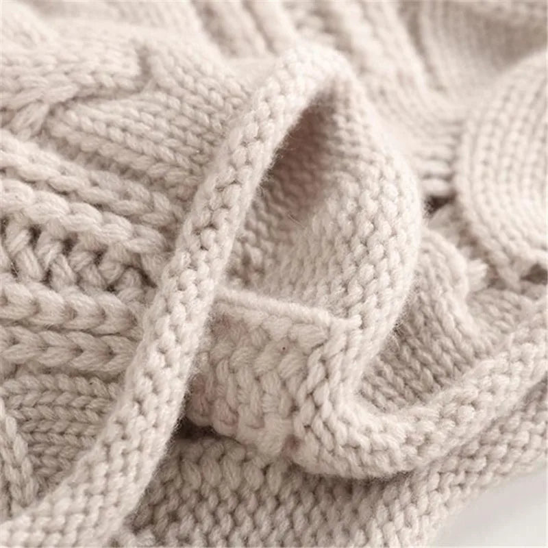 Women's Long Sleeve Mock Neck Cable-Knit Sweater Cozy Casual Layering