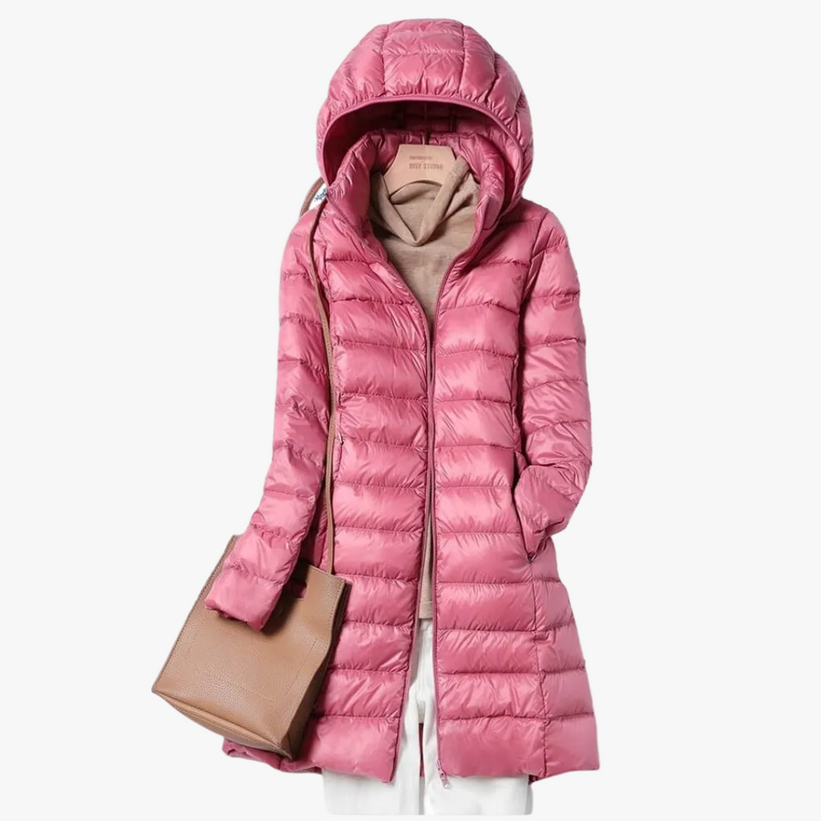 Women's Quilted Puffer Jacket Zip Front Stylish Layered Casual Outerwear