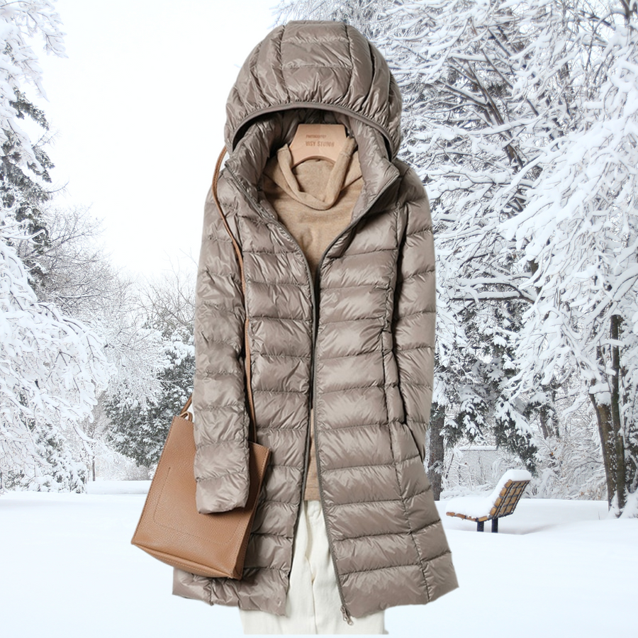 Women's Quilted Puffer Jacket Zip Front Stylish Layered Casual Outerwear