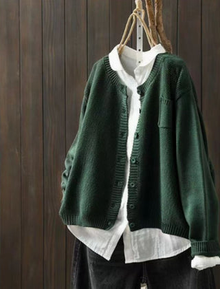 Women's Oversized Knit Cardigan Sweater Button-Front Relaxed Fit Layering