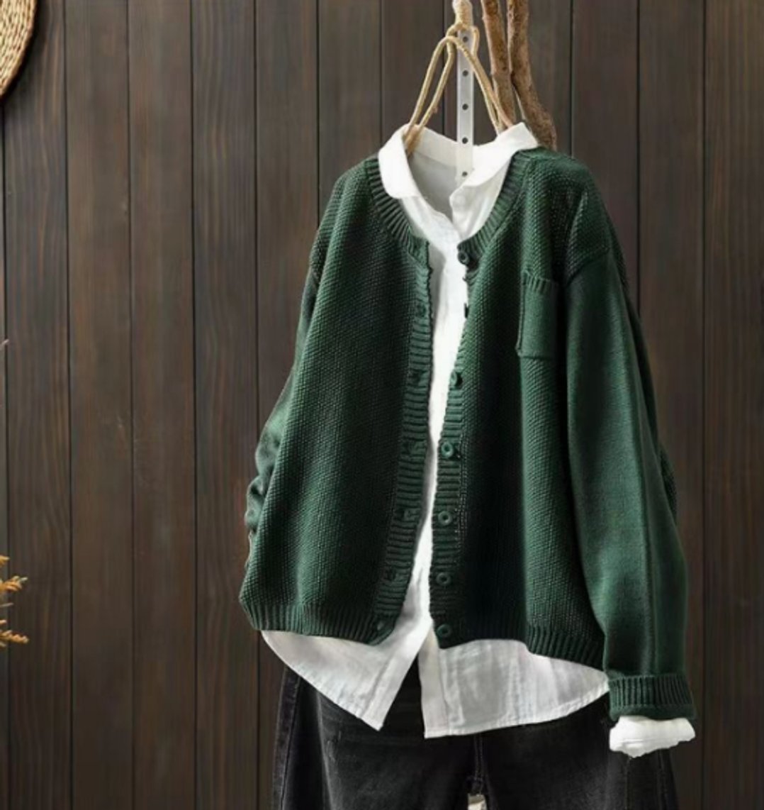 Women's Oversized Knit Cardigan Sweater Button-Front Relaxed Fit Layering