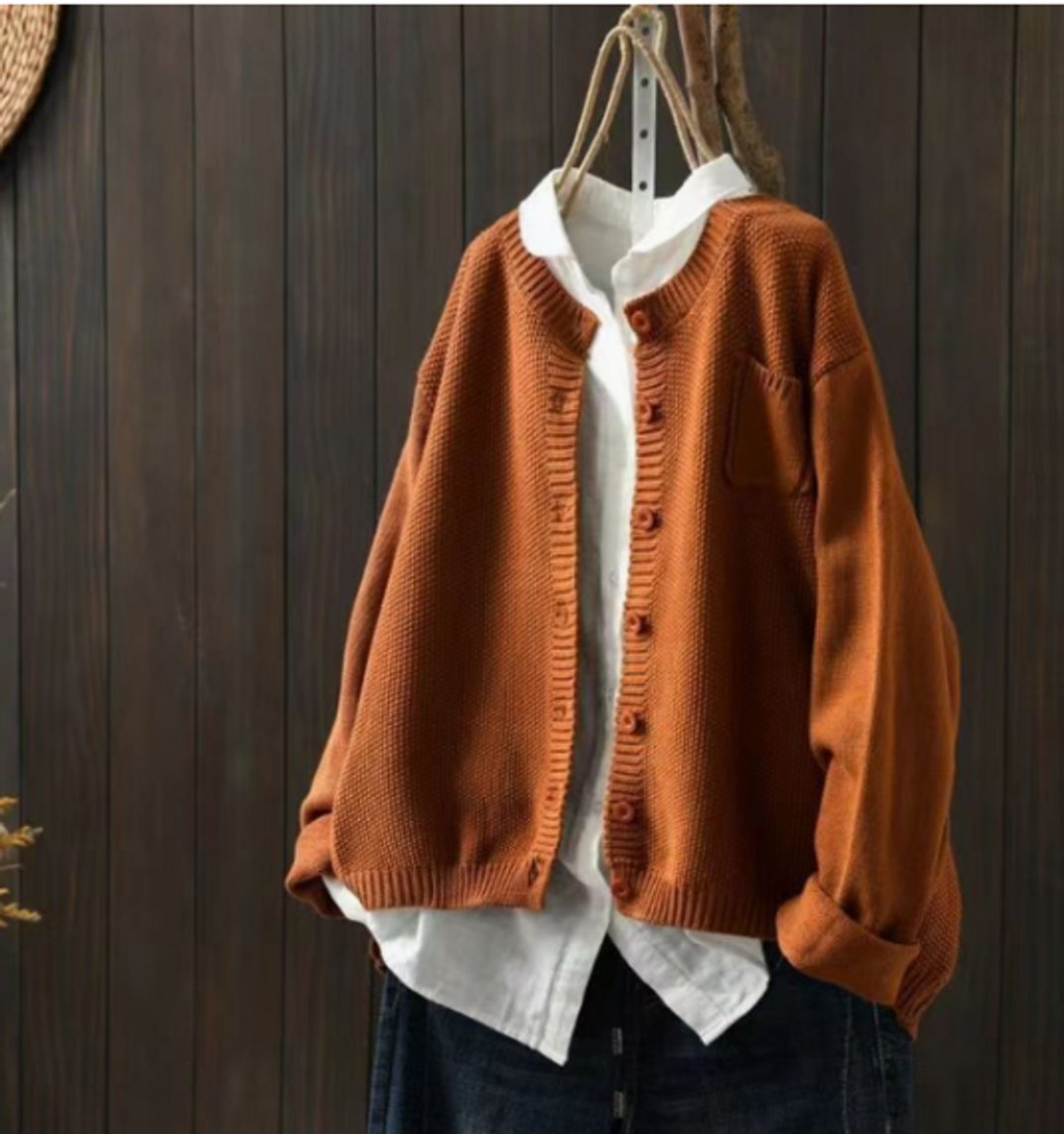 Women's Oversized Knit Cardigan Sweater Button-Front Relaxed Fit Layering