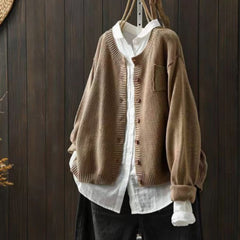 Women's Oversized Knit Cardigan Sweater Button-Front Relaxed Fit Layering