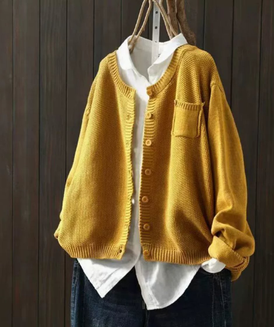Women's Oversized Knit Cardigan Sweater Button-Front Relaxed Fit Layering