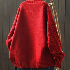 Women's Oversized Cable-Knit Cardigan Sweater Button-Down Cozy Layering
