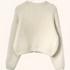Women's Oversized Cable-Knit Cardigan Button-Front Cozy Layering Casual