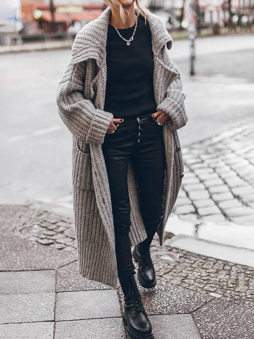 Women's Ribbed Cardigan Long Sleeve Open Front Relaxed Fit Layering