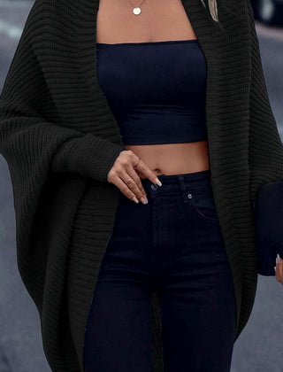 Women's Oversized Longline Cardigan Open-Front Knit Casual Layering