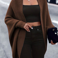 Women's Oversized Longline Cardigan Open-Front Knit Casual Layering