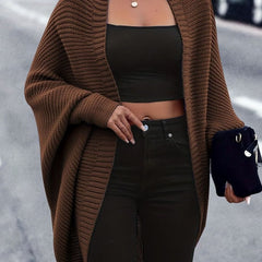 Women's Oversized Longline Cardigan Open-Front Knit Casual Layering
