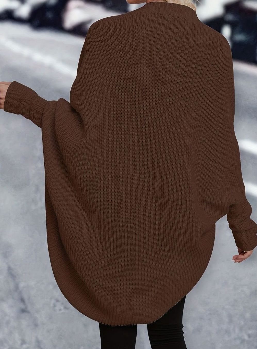 Women's Oversized Longline Cardigan Open-Front Knit Casual Layering