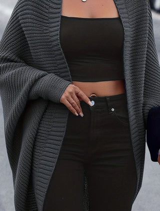 Women's Oversized Longline Cardigan Open-Front Knit Casual Layering