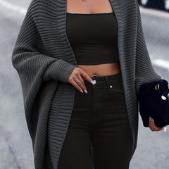 Women's Oversized Longline Cardigan Open-Front Knit Casual Layering