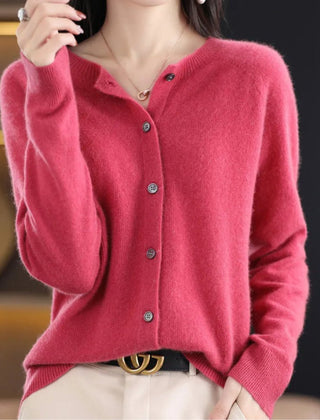 Women's Oversized Button-Front Knit Cardigan Relaxed Fit Long Sleeve Casual