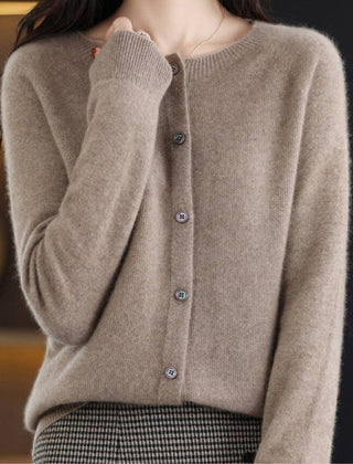 Women's Oversized Button-Front Knit Cardigan Relaxed Fit Long Sleeve Casual