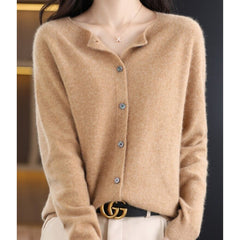 Women's Oversized Button-Front Knit Cardigan Relaxed Fit Long Sleeve Casual