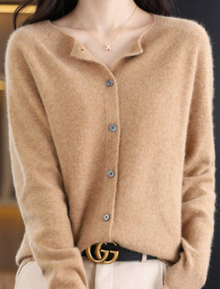 Women's Oversized Button-Front Knit Cardigan Relaxed Fit Long Sleeve Casual