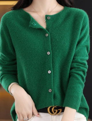 Women's Oversized Button-Front Knit Cardigan Relaxed Fit Long Sleeve Casual