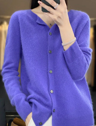 Women's Oversized Button-Front Knit Cardigan Relaxed Fit Long Sleeve Casual