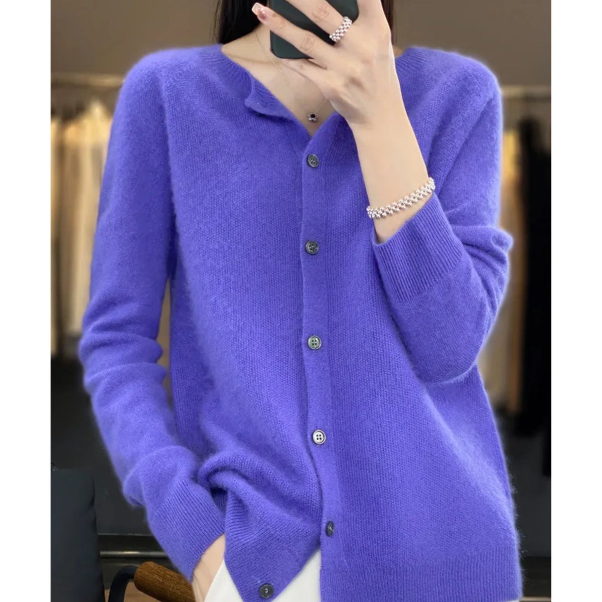 Women's Oversized Button-Front Knit Cardigan Relaxed Fit Long Sleeve Casual