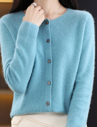 Women's Oversized Button-Front Knit Cardigan Relaxed Fit Long Sleeve Casual