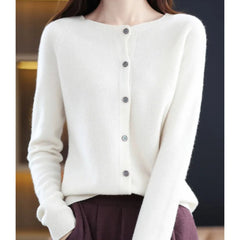 Women's Oversized Button-Front Knit Cardigan Relaxed Fit Long Sleeve Casual