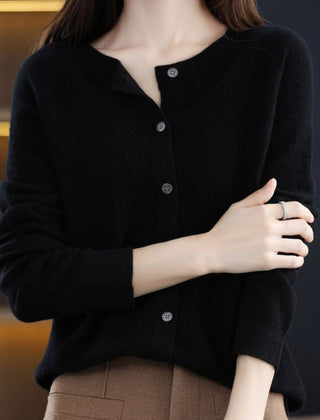 Women's Oversized Button-Front Knit Cardigan Relaxed Fit Long Sleeve Casual