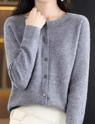 Women's Oversized Button-Front Knit Cardigan Relaxed Fit Long Sleeve Casual
