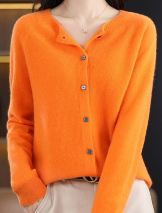 Women's Oversized Button-Front Knit Cardigan Relaxed Fit Long Sleeve Casual