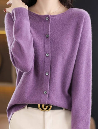 Women's Oversized Button-Front Knit Cardigan Relaxed Fit Long Sleeve Casual