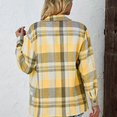 Women's Oversized Flannel Cardigan Open-Front Plaid Layering Casual