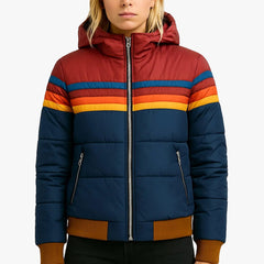 Women's Quilted Puffer Jacket Stylish Design Zipper Closure Warm Layering