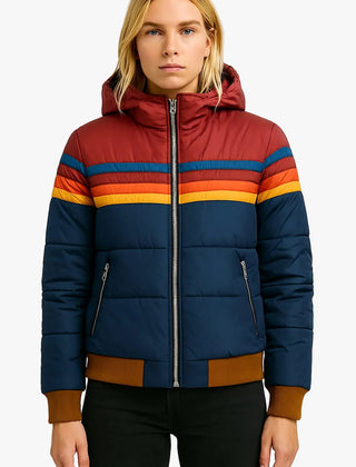 Women's Quilted Puffer Jacket Stylish Design Zipper Closure Warm Layering