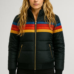 Women's Quilted Puffer Jacket Stylish Design Zipper Closure Warm Layering