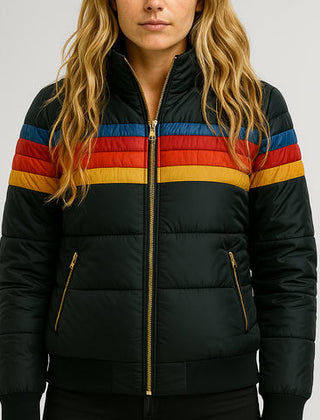Women's Quilted Puffer Jacket Stylish Design Zipper Closure Warm Layering