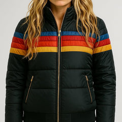 Women's Quilted Puffer Jacket Stylish Design Zipper Closure Warm Layering