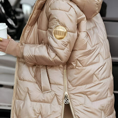 Women's Quilted Down Puffer Jacket Zip-Up Front Stylish Layering Casual