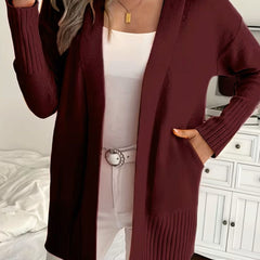 Women's Relaxed Open-Front Cardigan Sweater Long Sleeve Casual Layering