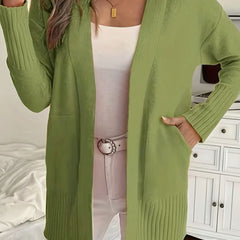 Women's Relaxed Open-Front Cardigan Sweater Long Sleeve Casual Layering