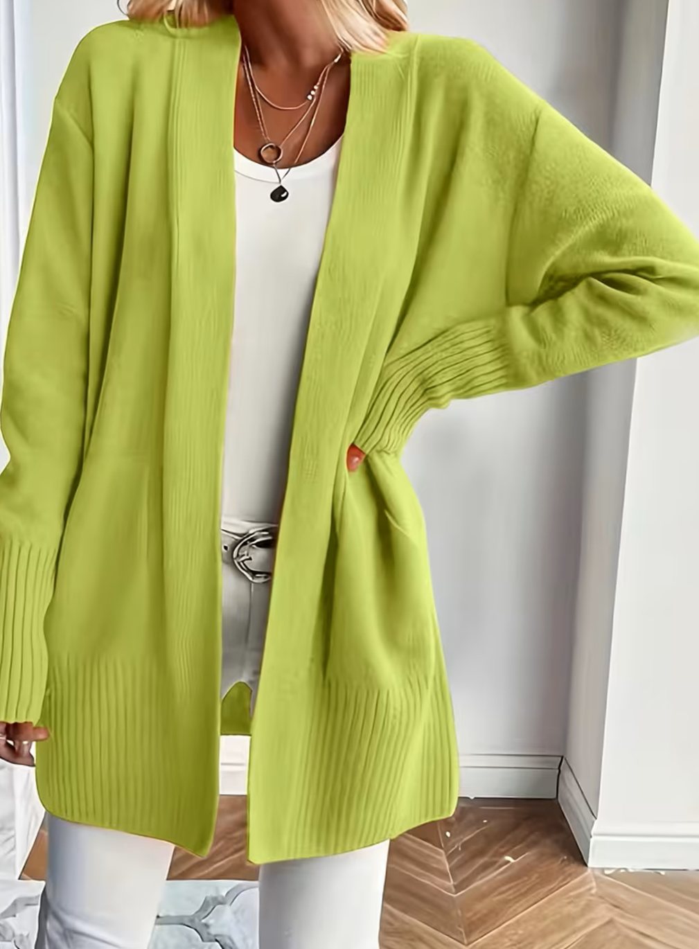 Women's Relaxed Open-Front Cardigan Sweater Long Sleeve Casual Layering