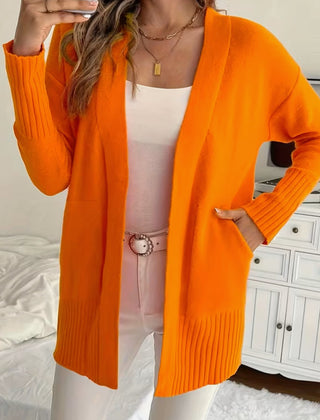 Women's Relaxed Open-Front Cardigan Sweater Long Sleeve Casual Layering
