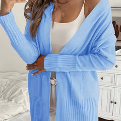 Women's Relaxed Open-Front Cardigan Sweater Long Sleeve Casual Layering