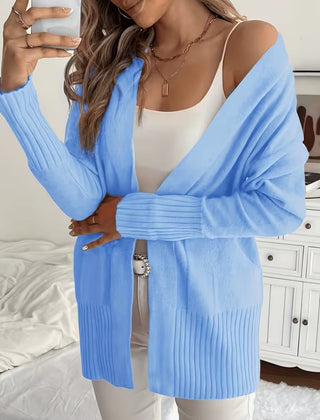 Women's Relaxed Open-Front Cardigan Sweater Long Sleeve Casual Layering