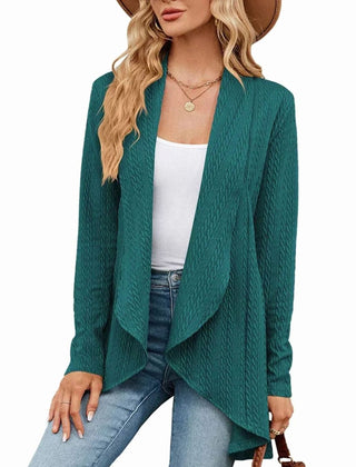 Women's Textured Open-Front Cardigan Long-Sleeve Casual Layering Stylish